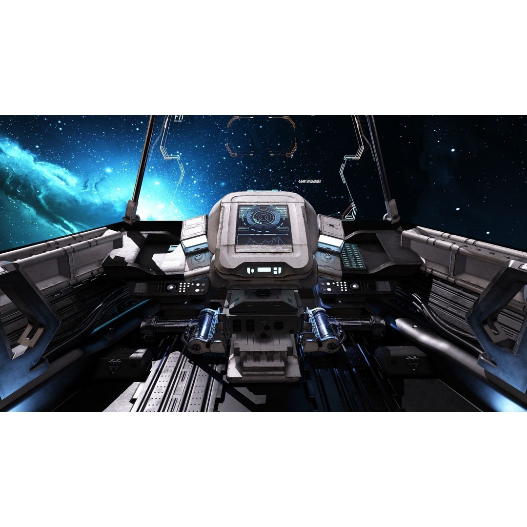 Spaceship Cockpit 3D Model – Low Poly PBR Game Asset, FBX, OBJ - View 6