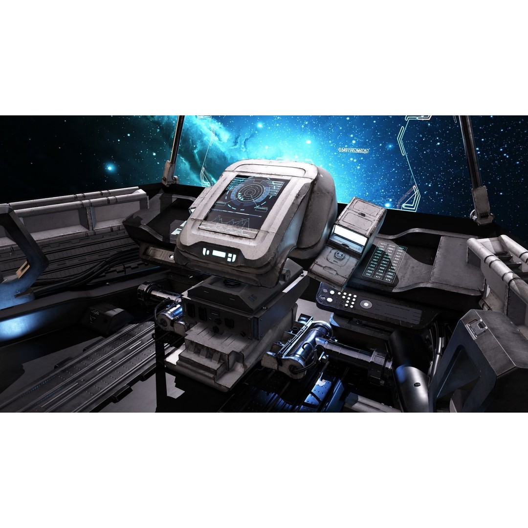 Spaceship Cockpit 3D Model – Low Poly PBR Game Asset, FBX, OBJ - View 7