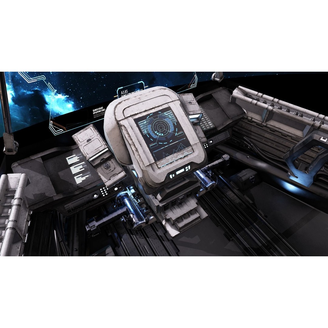 Spaceship Cockpit 3D Model – Low Poly PBR Game Asset, FBX, OBJ - View 8