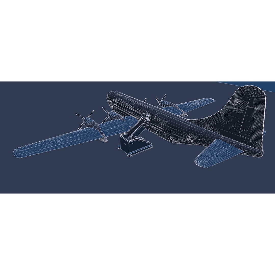 PAN AM Boeing 377 Stratocruiser 3D Model – Detailed Aircraft Asset, FBX, OBJ