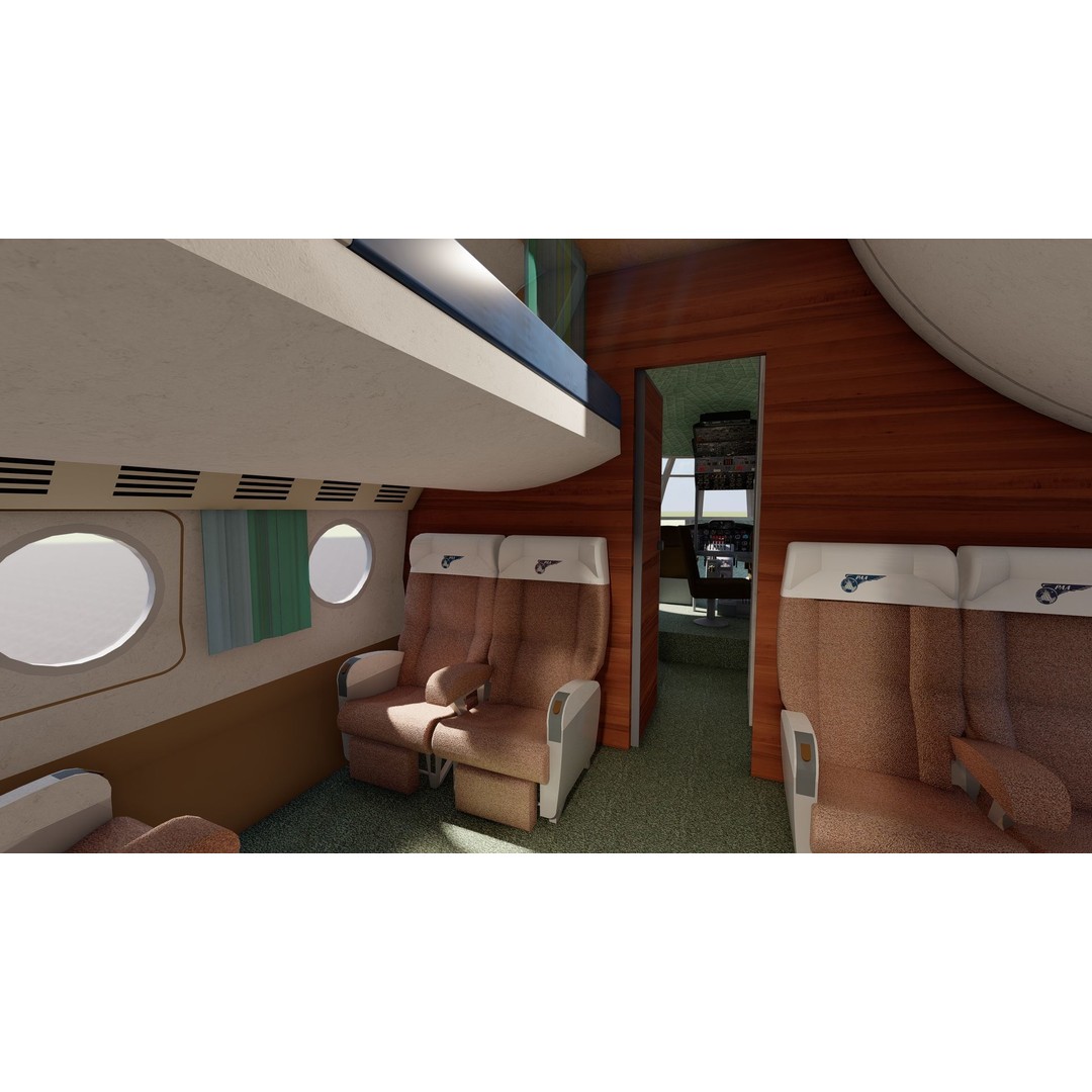 PAN AM Boeing 377 Stratocruiser 3D Model – Detailed Aircraft Asset, FBX, OBJ - View 14