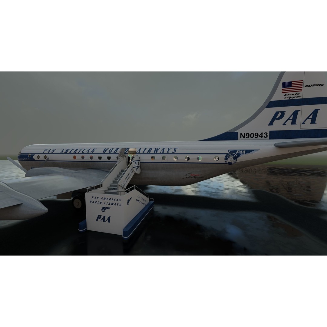 PAN AM Boeing 377 Stratocruiser 3D Model – Detailed Aircraft Asset, FBX, OBJ - View 24