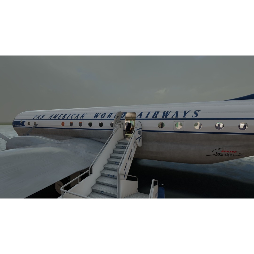 PAN AM Boeing 377 Stratocruiser 3D Model – Detailed Aircraft Asset, FBX, OBJ - View 27