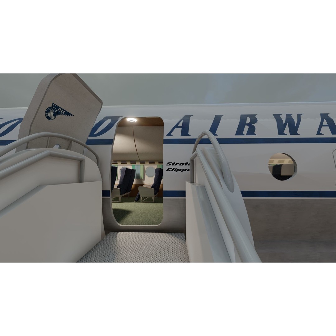 PAN AM Boeing 377 Stratocruiser 3D Model – Detailed Aircraft Asset, FBX, OBJ - View 28