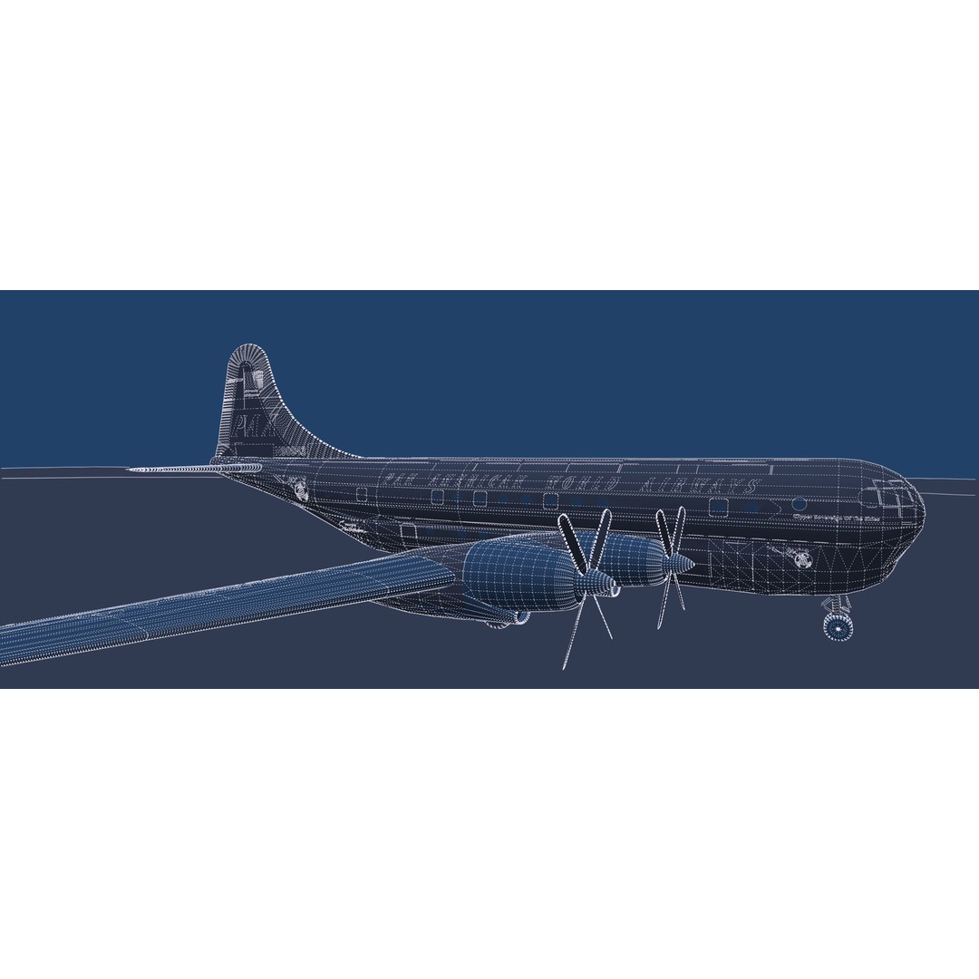 PAN AM Boeing 377 Stratocruiser 3D Model – Detailed Aircraft Asset, FBX, OBJ - View 33