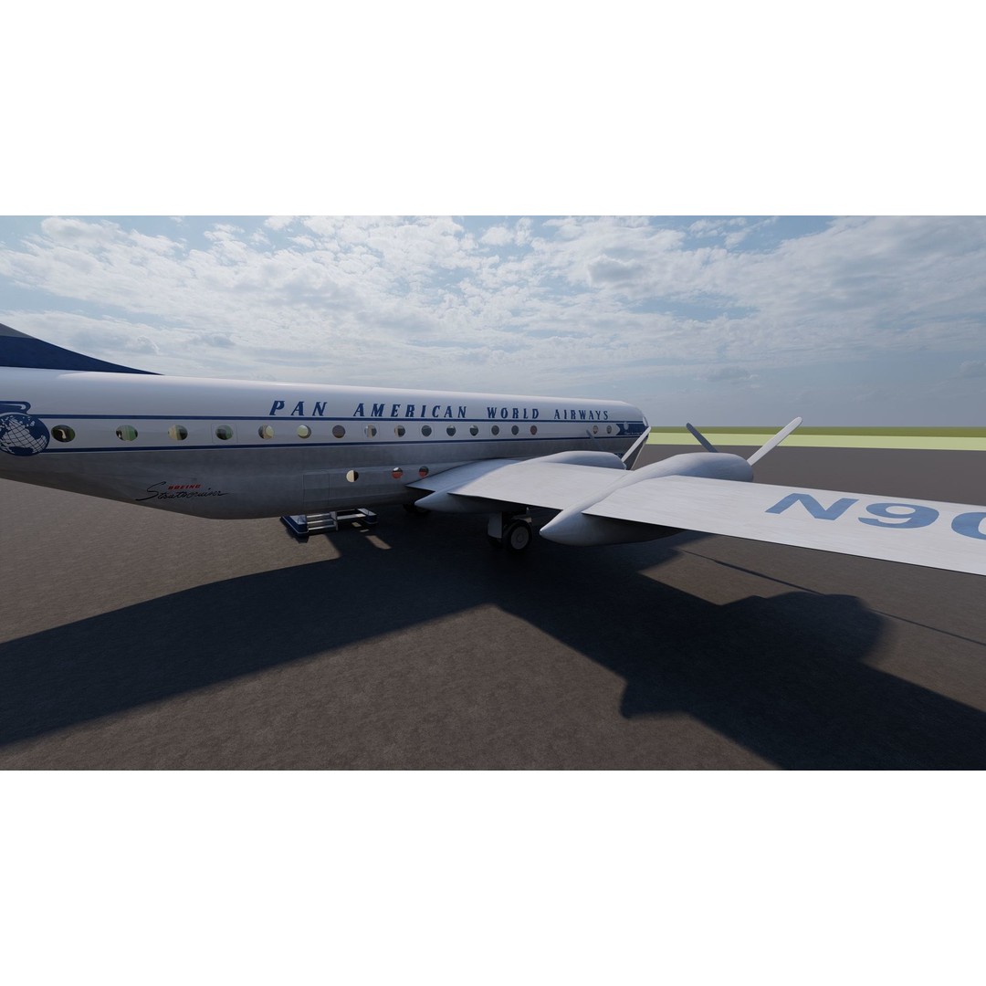 PAN AM Boeing 377 Stratocruiser 3D Model – Detailed Aircraft Asset, FBX, OBJ - View 7