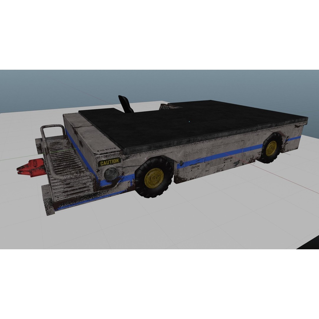 Aircraft Tow Tractor 3D Model – Worn Industrial Vehicle, FBX, PBR Textures - View 10