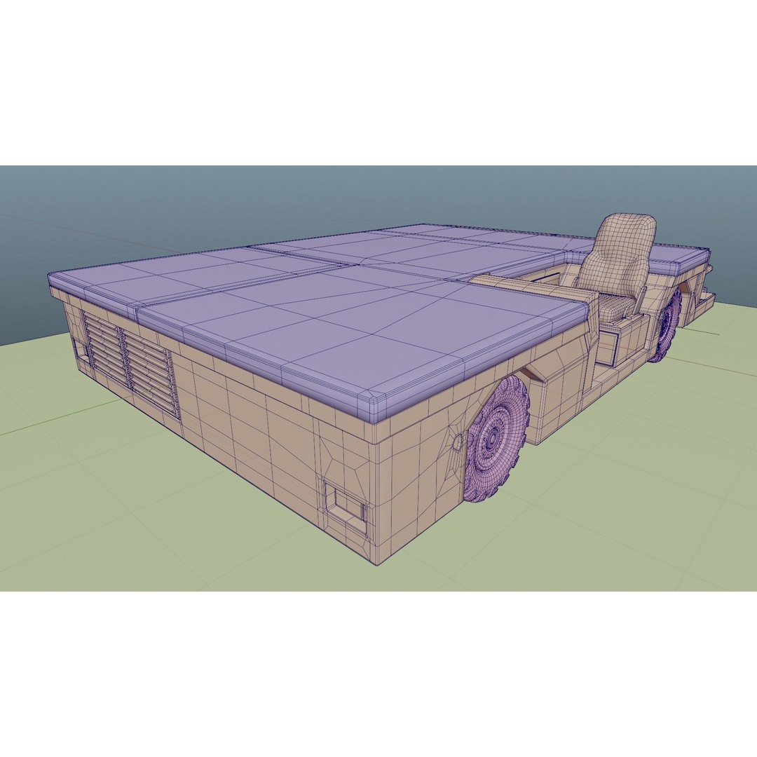 Aircraft Tow Tractor 3D Model – Worn Industrial Vehicle, FBX, PBR Textures - View 11