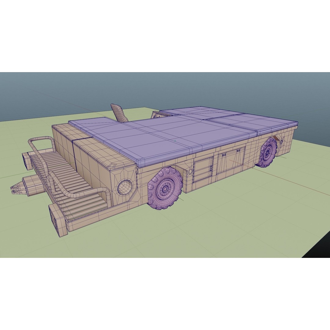 Aircraft Tow Tractor 3D Model – Worn Industrial Vehicle, FBX, PBR Textures - View 13