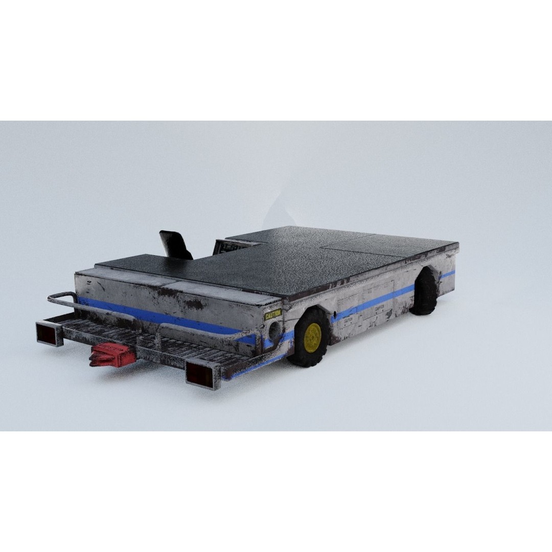 Aircraft Tow Tractor 3D Model – Worn Industrial Vehicle, FBX, PBR Textures - View 24