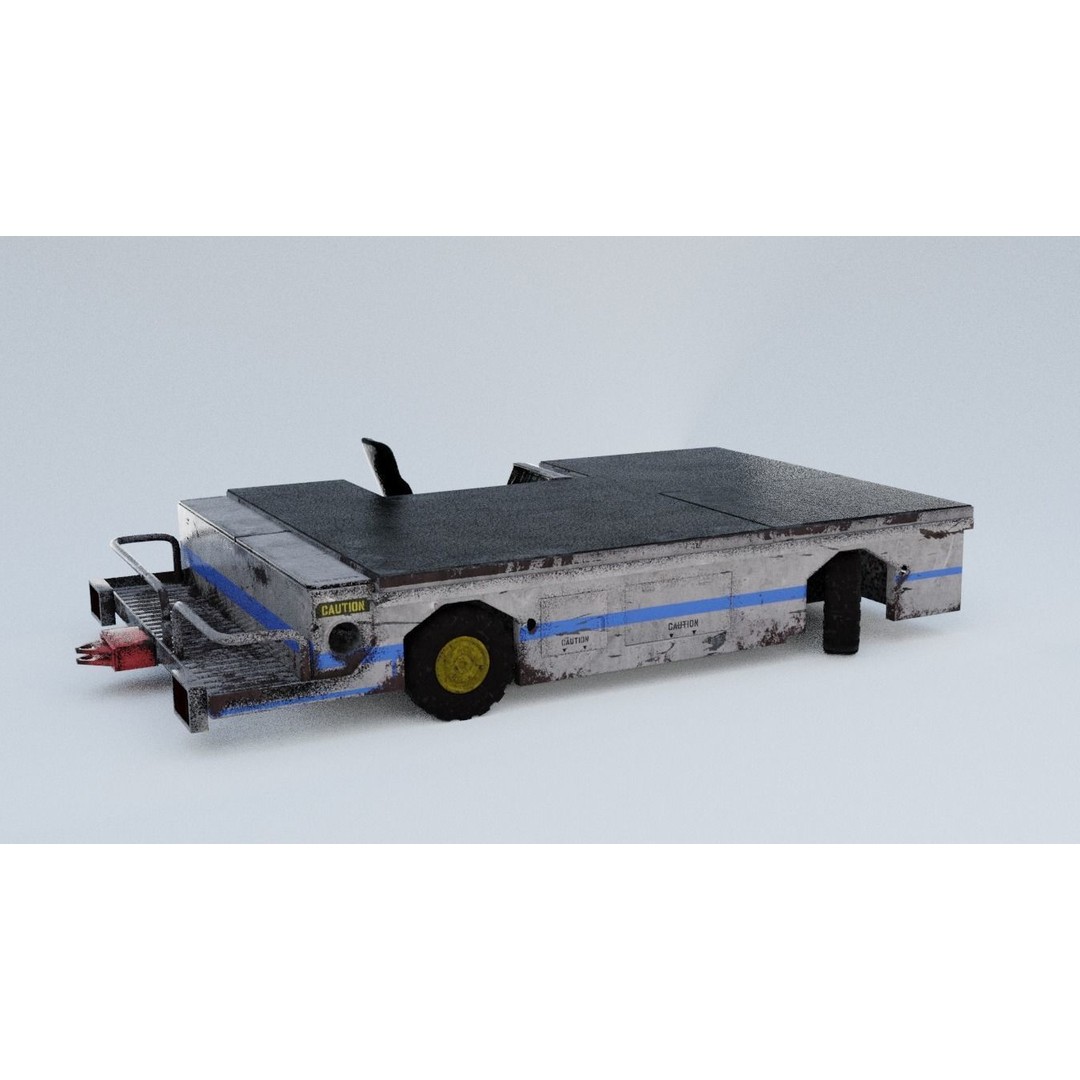 Aircraft Tow Tractor 3D Model – Worn Industrial Vehicle, FBX, PBR Textures - View 25