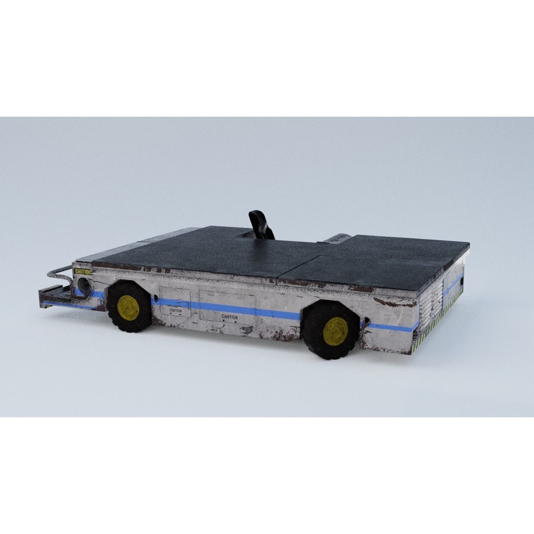 Aircraft Tow Tractor 3D Model – Worn Industrial Vehicle, FBX, PBR Textures - View 26