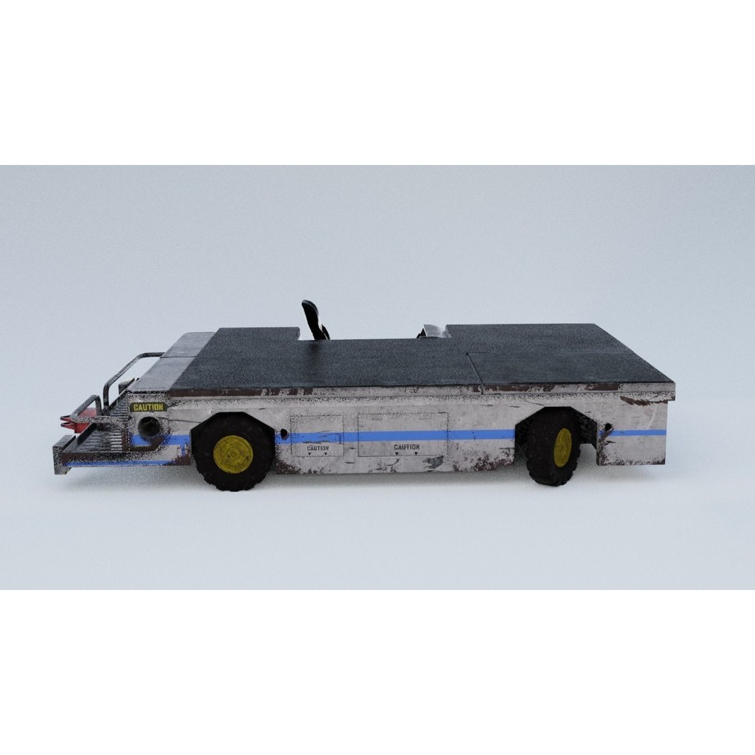 Aircraft Tow Tractor 3D Model – Worn Industrial Vehicle, FBX, PBR Textures - View 27