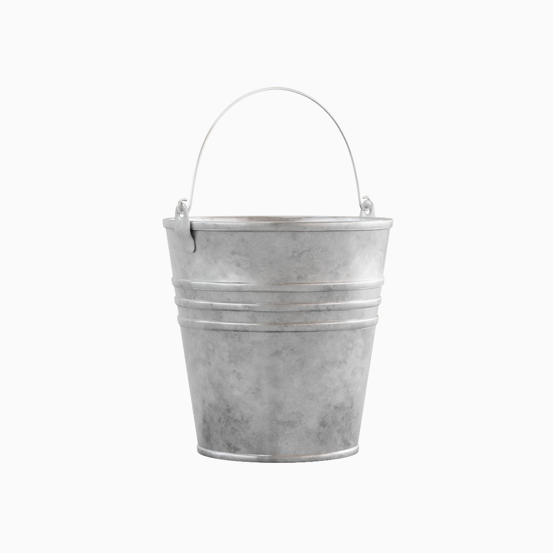Steel Bucket Set B 3D Model – Mid Poly PBR Asset, FBX & OBJ Formats - View 16