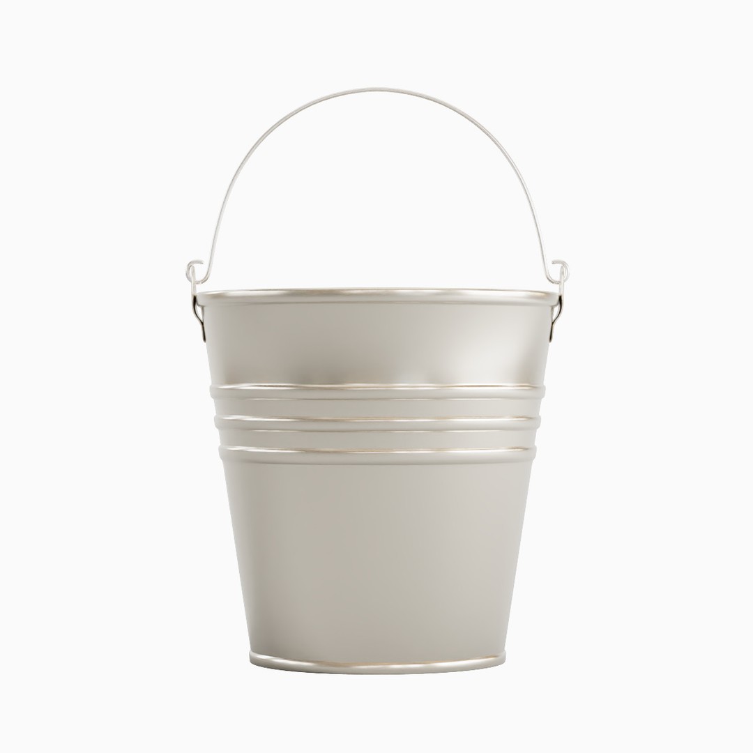 Steel Bucket Set B 3D Model – Mid Poly PBR Asset, FBX & OBJ Formats - View 21