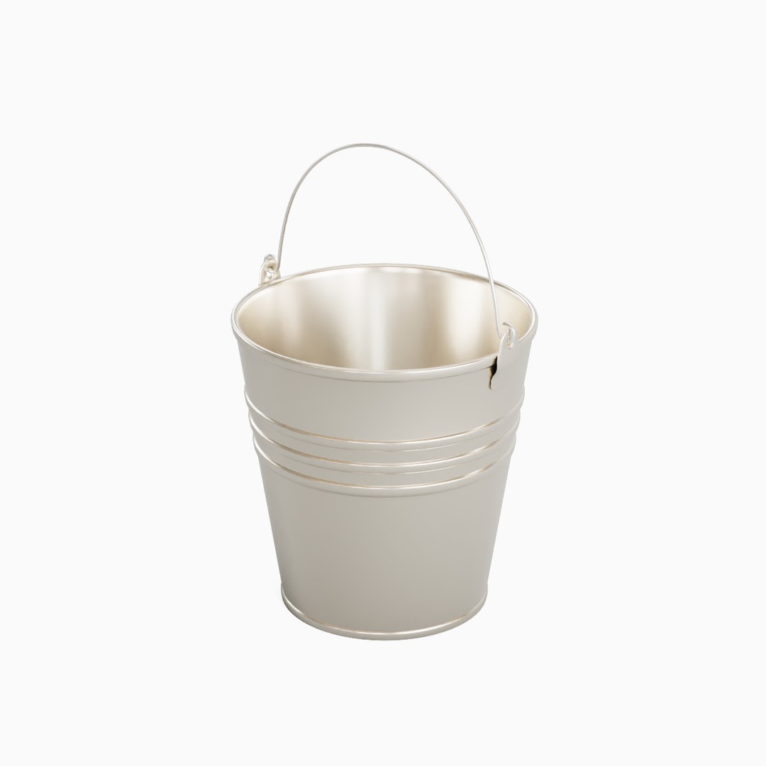 Steel Bucket Set B 3D Model – Mid Poly PBR Asset, FBX & OBJ Formats - View 26