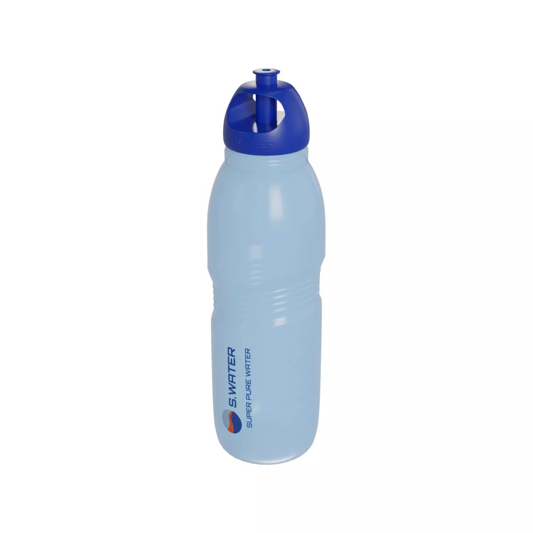 Plastic Water Bottle 3D Model – Low Poly PBR Kitchenware, FBX - View 2