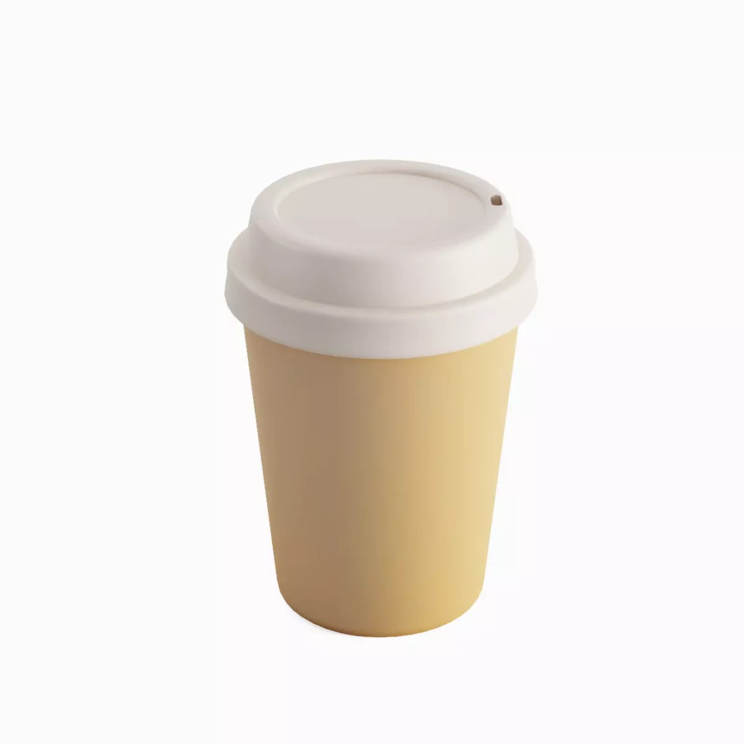 Plastic Coffee Cup 3D Model – Low Poly Game Asset, FBX, PBR Textures - View 2