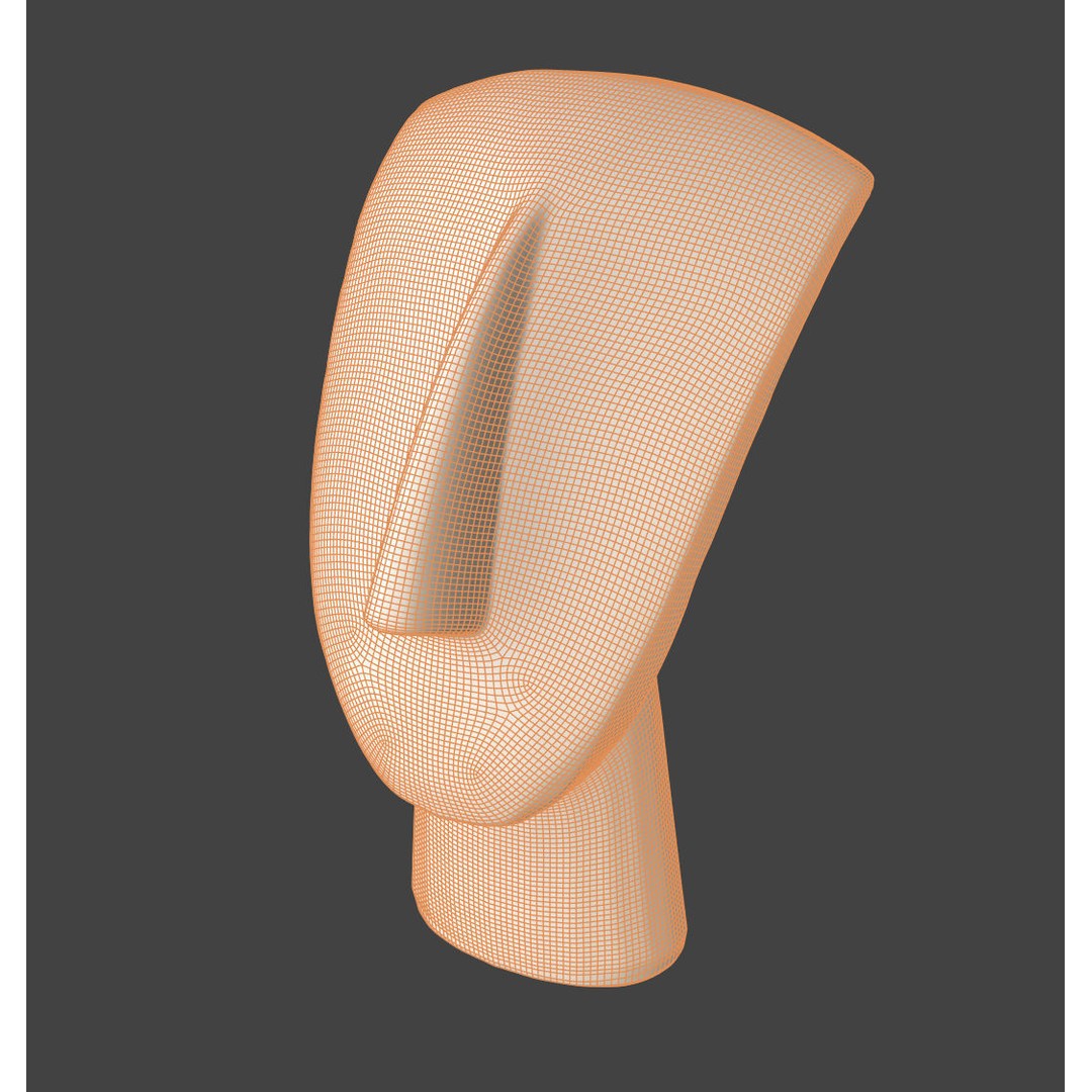 Cycladic Face 3D Model – Minimalist Sculpture with PBR Textures, FBX