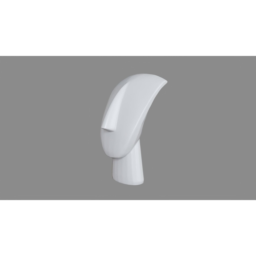 Cycladic Face 3D Model – Minimalist Sculpture with PBR Textures, FBX - View 3