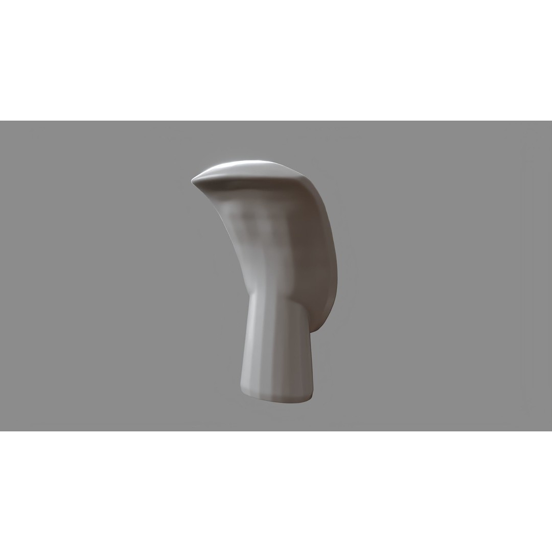 Cycladic Face 3D Model – Minimalist Sculpture with PBR Textures, FBX - View 5