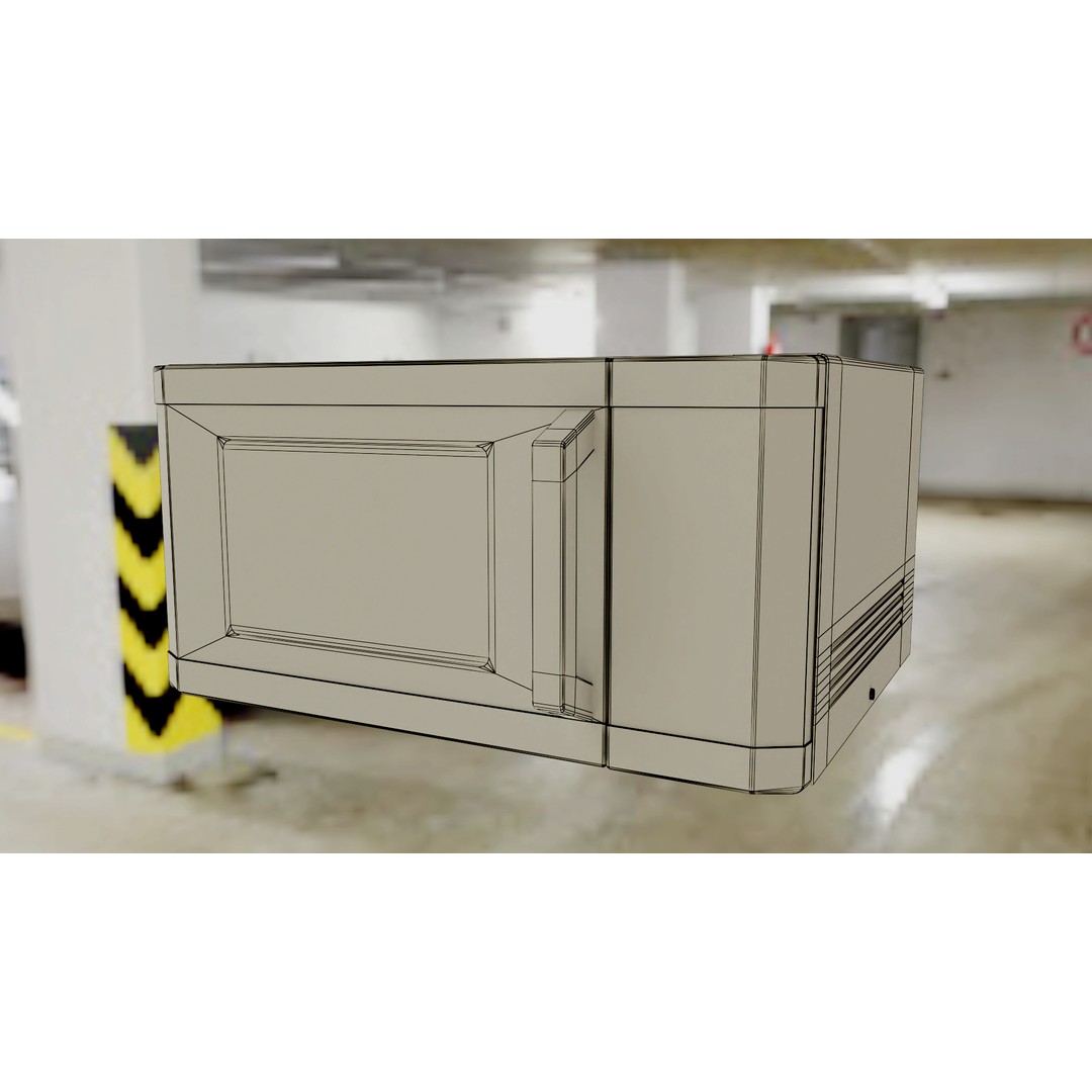 Microwave 3D Model – Low Poly PBR Kitchen Appliance, FBX