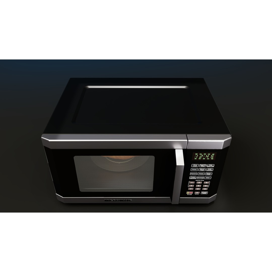 Microwave 3D Model – Low Poly PBR Kitchen Appliance, FBX - View 7