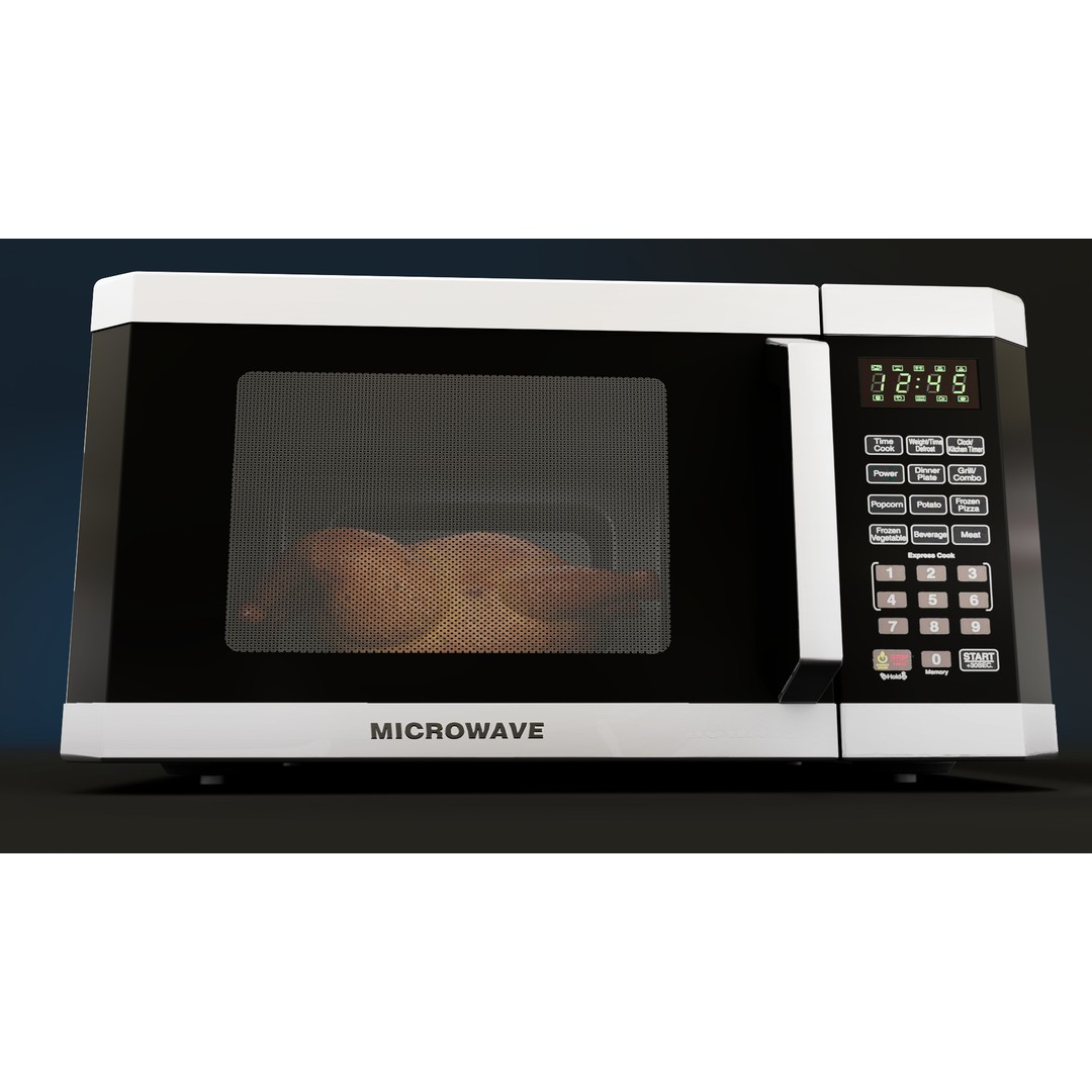 Microwave 3D Model – Low Poly PBR Kitchen Appliance, FBX - View 8
