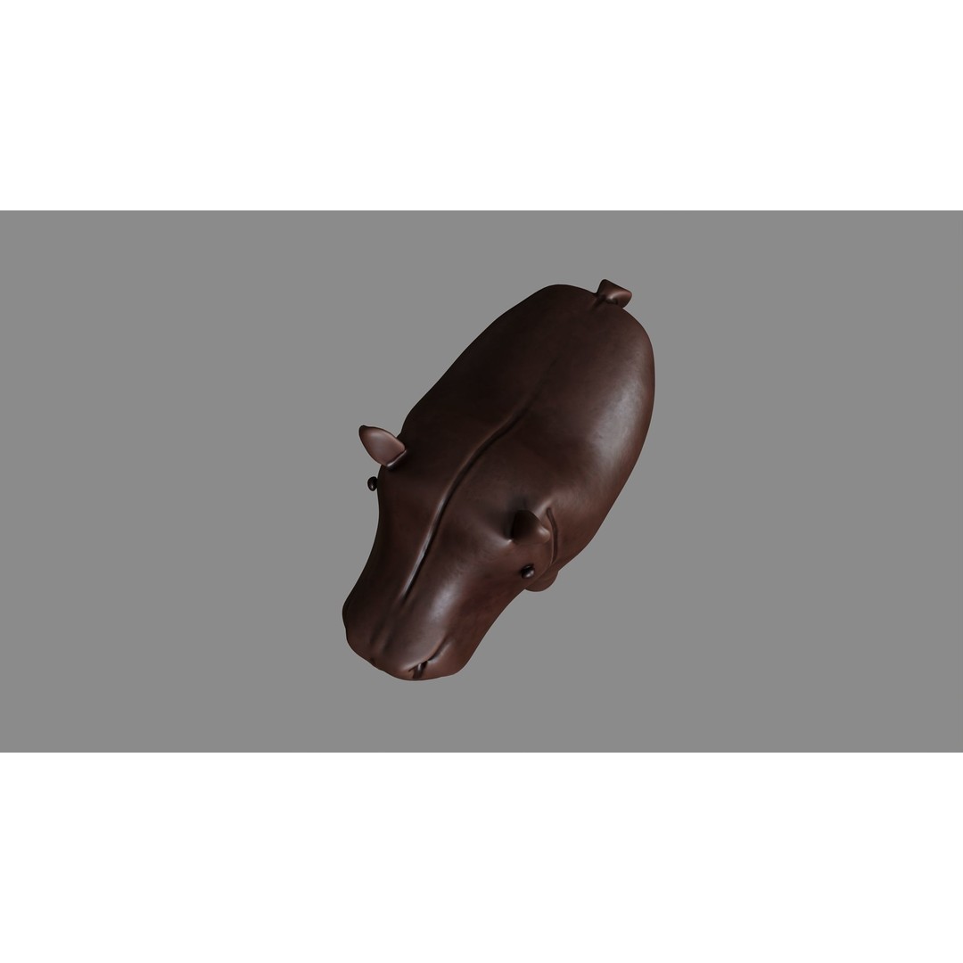 Leather Hippo Figurine 3D Model – PBR Textures, FBX, OBJ - View 8