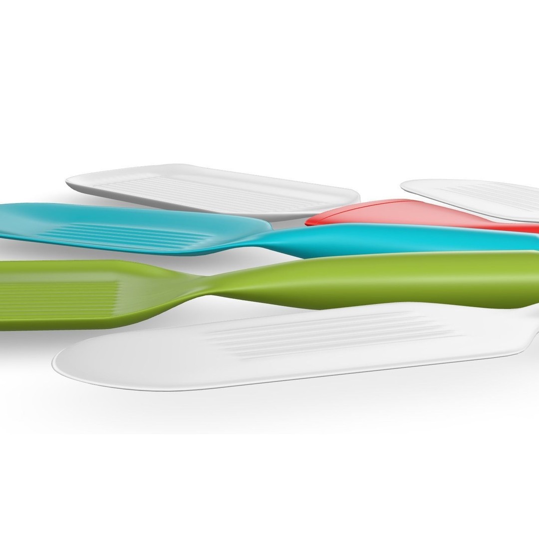 Silicone Spatula Set 3D Model – Low Poly Kitchen Utensils, FBX