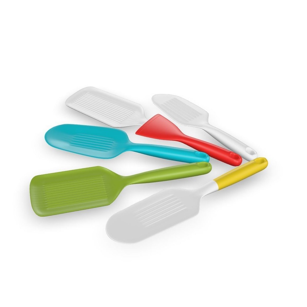 Silicone Spatula Set 3D Model – Low Poly Kitchen Utensils, FBX - View 3