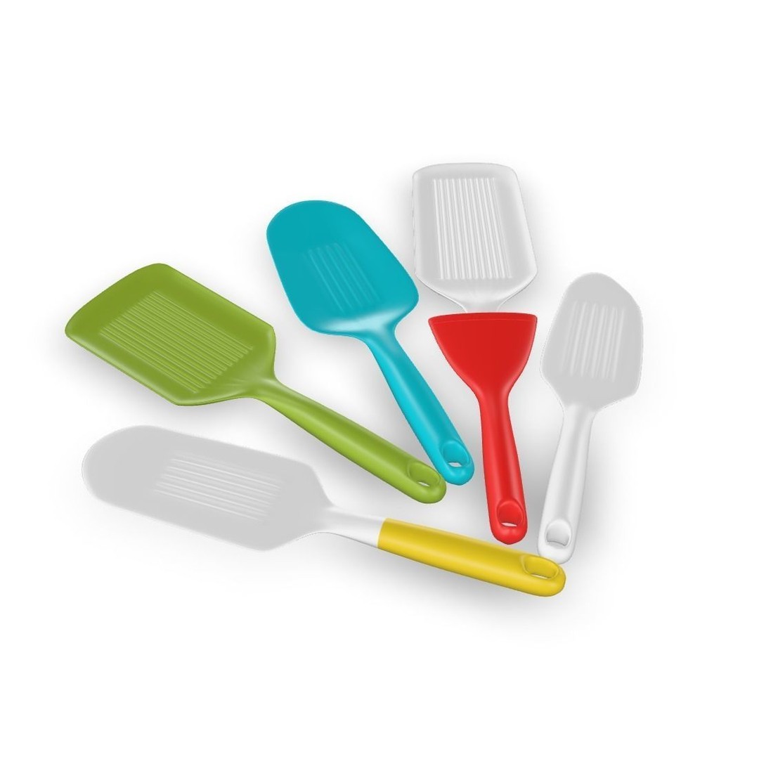 Silicone Spatula Set 3D Model – Low Poly Kitchen Utensils, FBX - View 6