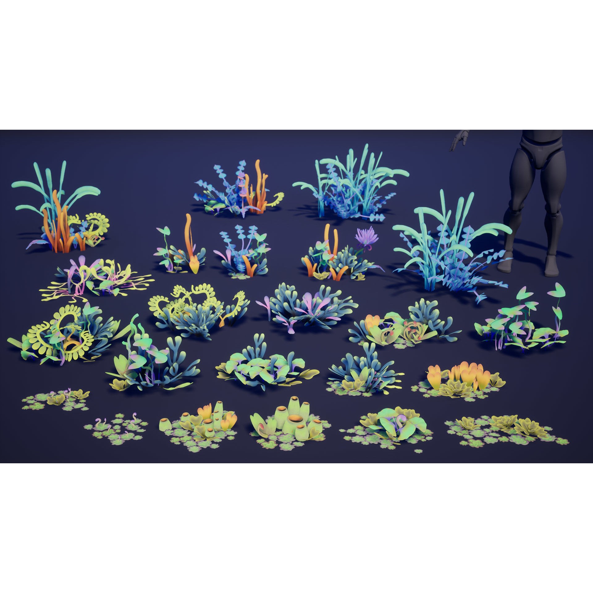 Alien Grass Pack - Low-Poly Game-Ready 3D Model - View 18
