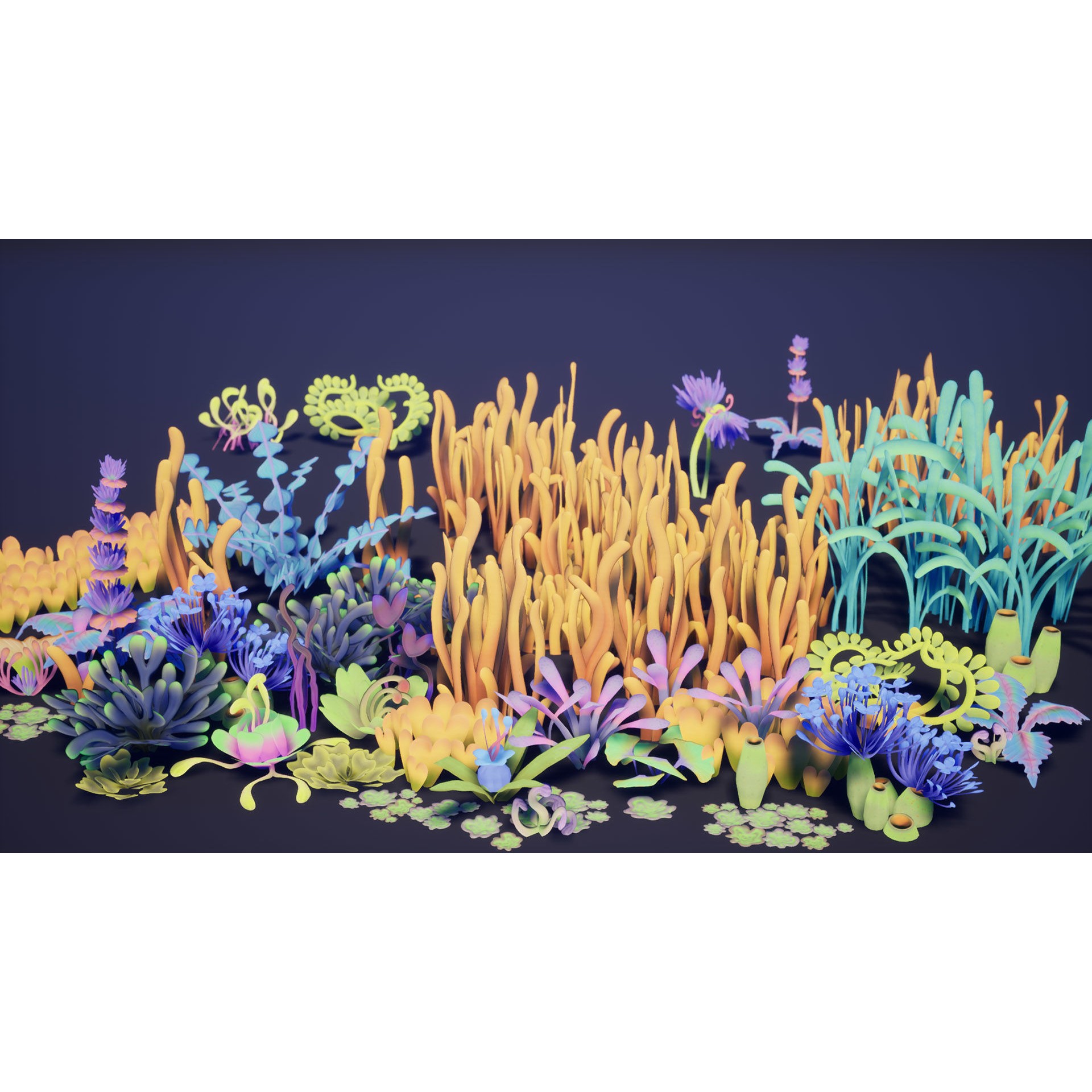 Alien Grass Pack - Low-Poly Game-Ready 3D Model - View 19