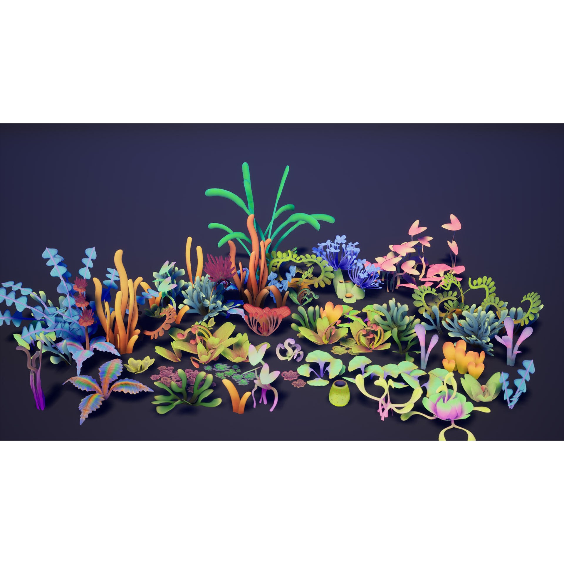 Alien Grass Pack - Low-Poly Game-Ready 3D Model - View 20