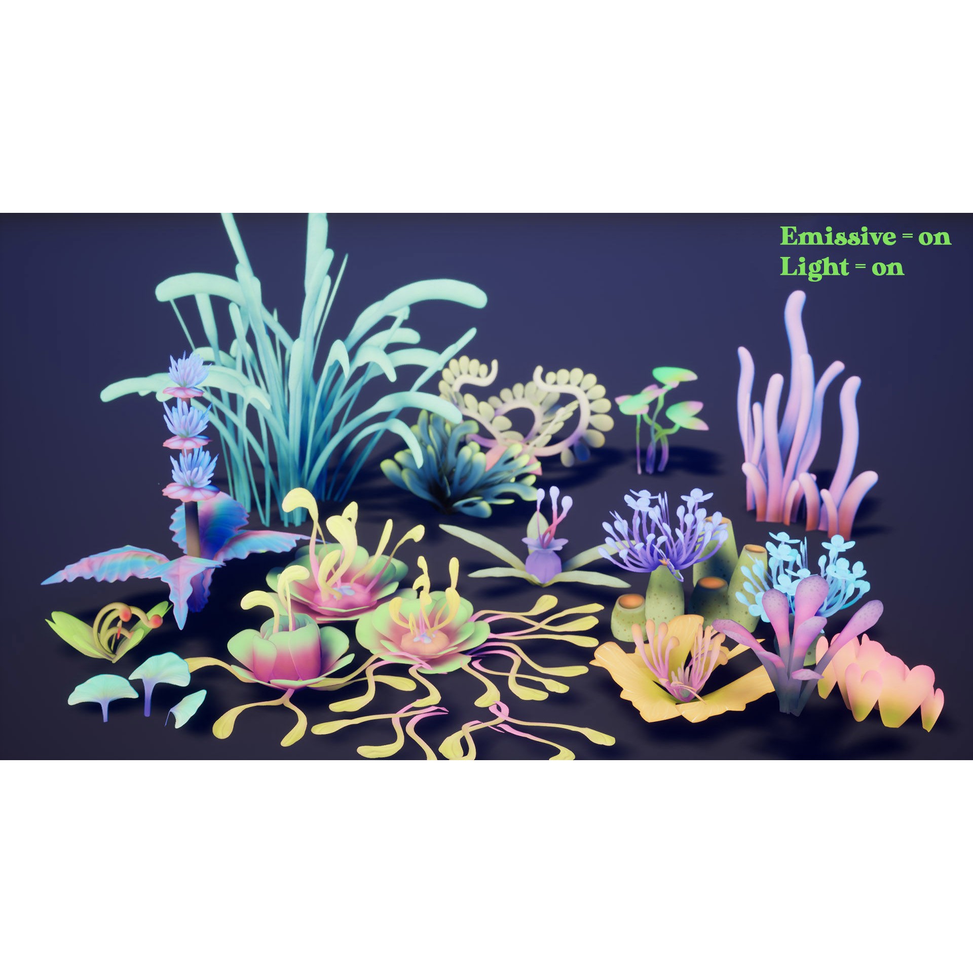 Alien Grass Pack - Low-Poly Game-Ready 3D Model - View 22