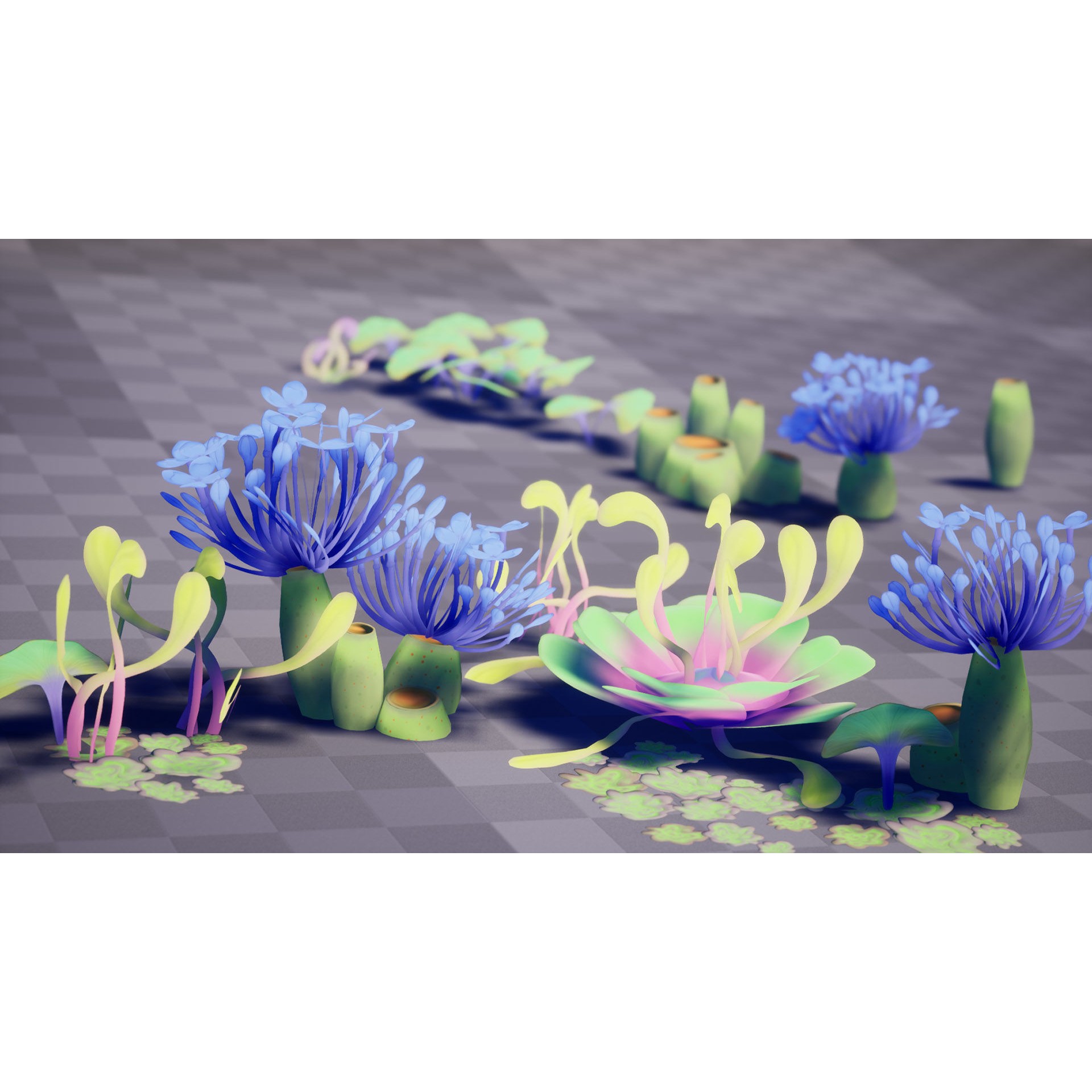 Alien Grass Pack - Low-Poly Game-Ready 3D Model - View 24