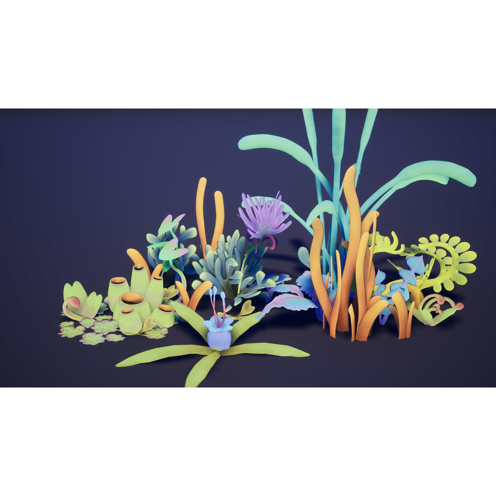 Alien Grass Pack - Low-Poly Game-Ready 3D Model - View 25