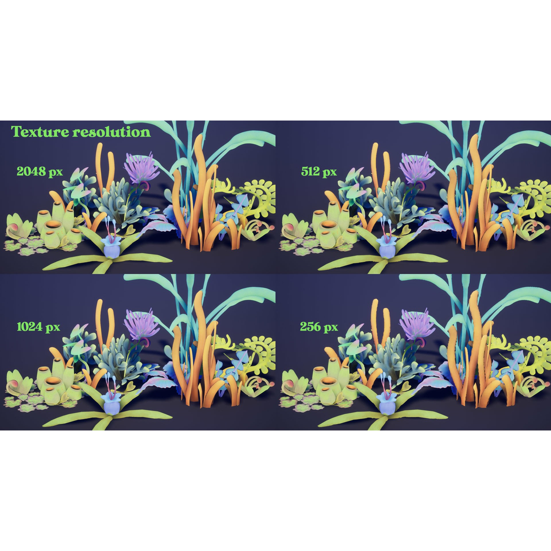 Alien Grass Pack - Low-Poly Game-Ready 3D Model - View 33