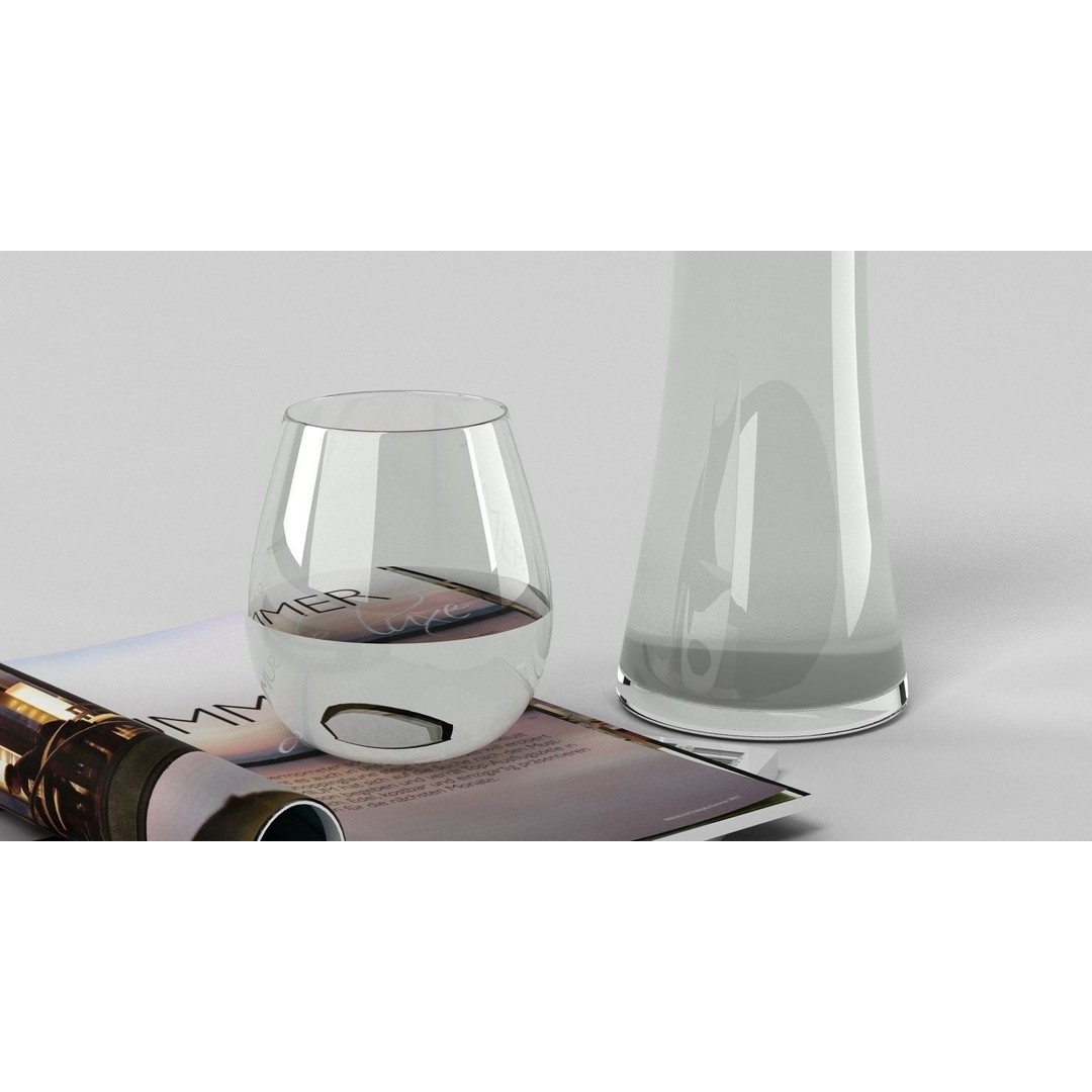 Carafe Glass Bottle 3D Model – High-Resolution PBR Asset, FBX, OBJ - View 10