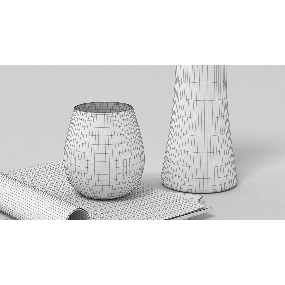 Carafe Glass Bottle 3D Model – High-Resolution PBR Asset, FBX, OBJ - View 11