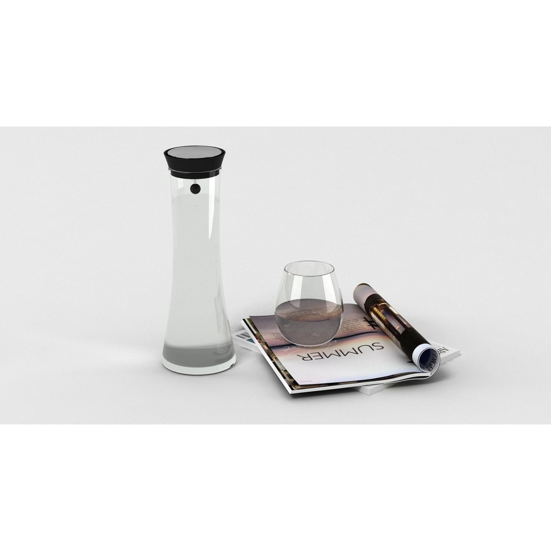 Carafe Glass Bottle 3D Model – High-Resolution PBR Asset, FBX, OBJ - View 3