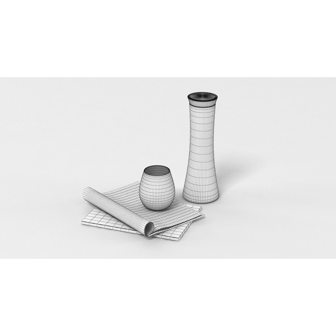 Carafe Glass Bottle 3D Model – High-Resolution PBR Asset, FBX, OBJ - View 6