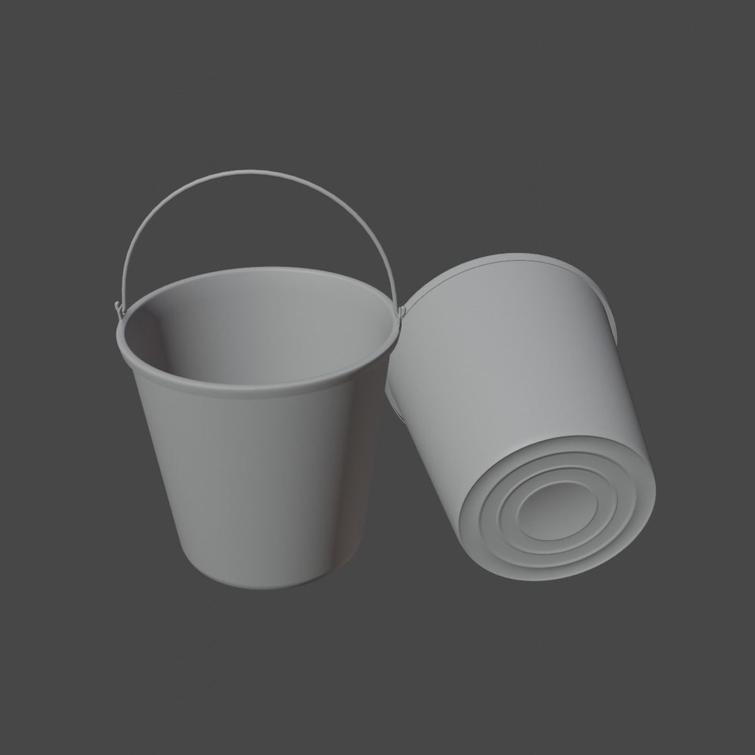 Industrial Plastic Bucket 3D Model – Mid Poly PBR Asset, FBX/OBJ Formats - View 10