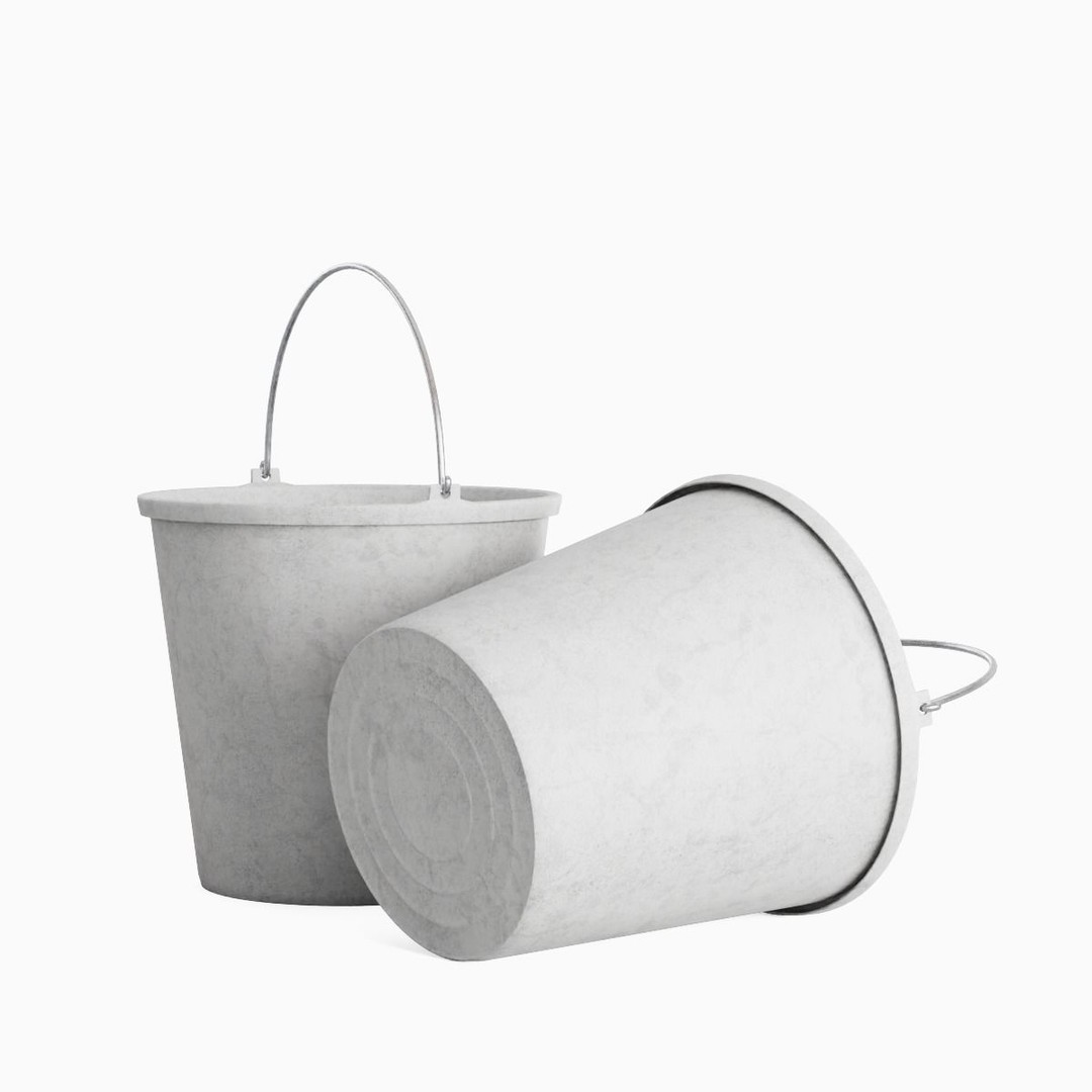 Industrial Plastic Bucket 3D Model – Mid Poly PBR Asset, FBX/OBJ Formats - View 5
