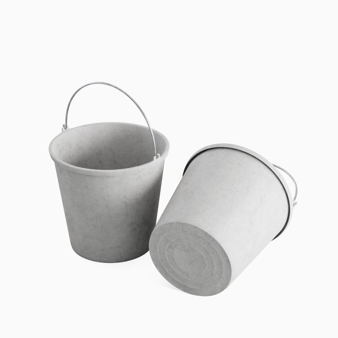 Industrial Plastic Bucket 3D Model – Mid Poly PBR Asset, FBX/OBJ Formats - View 6
