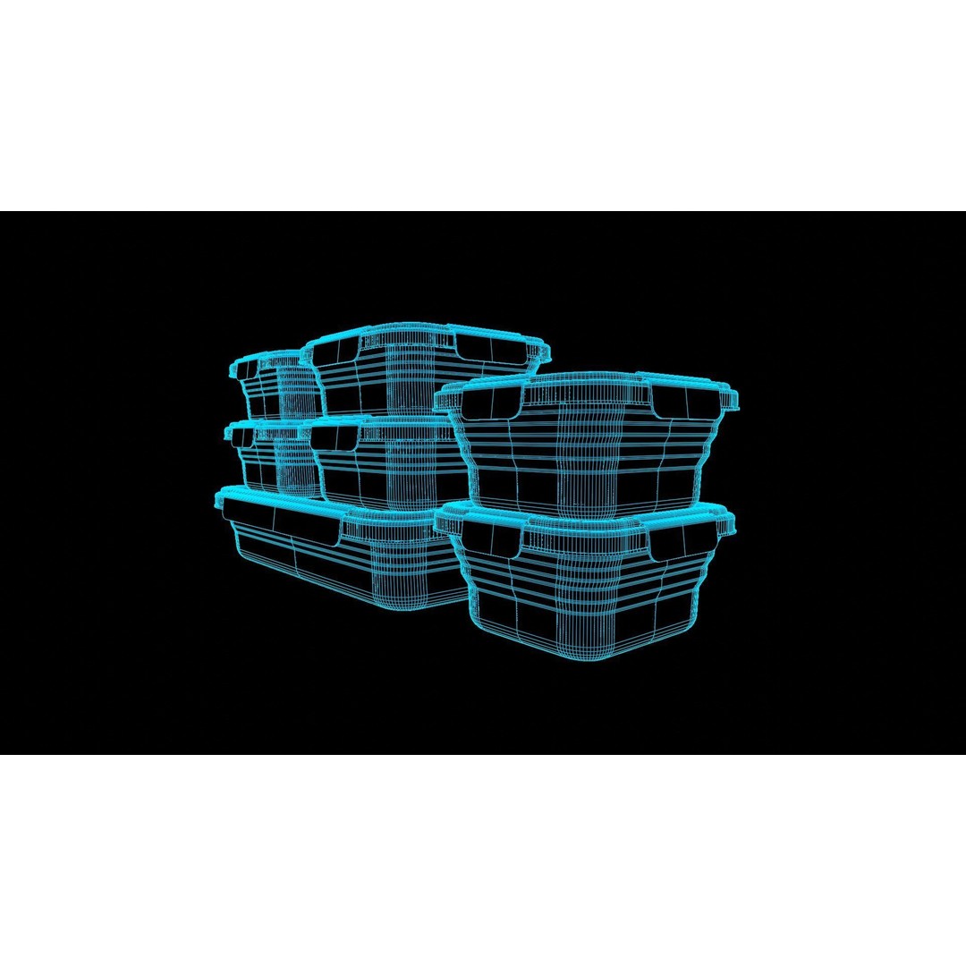 Food Storage Container 3D Model – Low Poly PBR Asset, Blender, FBX, OBJ