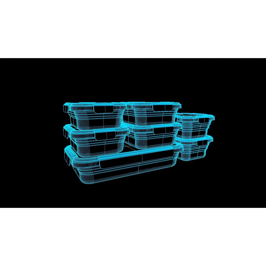 Food Storage Container 3D Model – Low Poly PBR Asset, Blender, FBX, OBJ - View 9