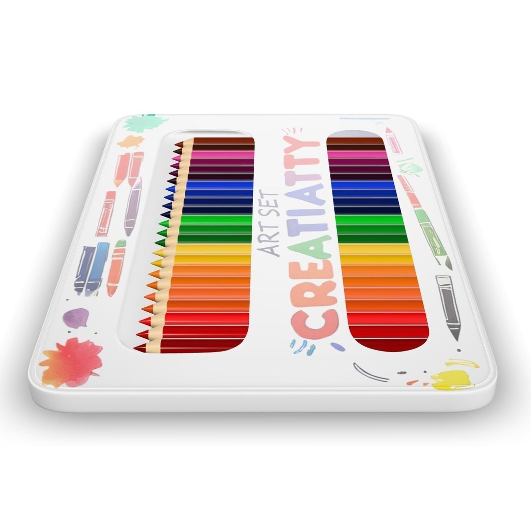Colored Pencils 3D Model – Low Poly Interior Asset, FBX - View 3