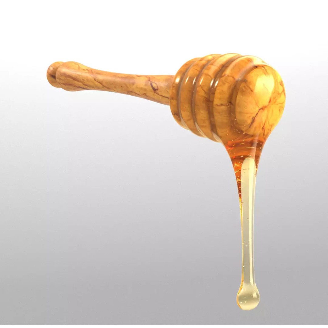 Honey Dipper 3D Model – Low Poly Olive Wood Kitchenware, FBX - View 2